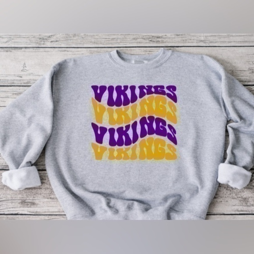 Vikings Wavy Crewneck - Gray